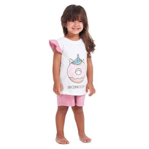 Girls summer pajama set Donuts t-shirt + Cashmere shorts